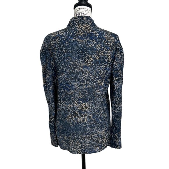 Kobi Halperin Women's Silk Top Button Up Long Sleeve Blue Tan Black Size S - Picture 6 of 7